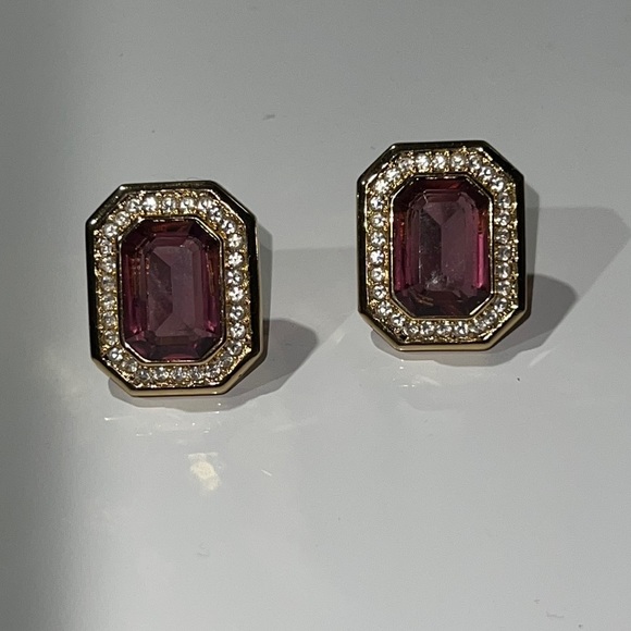 Dior vintage Clip on Earrings Crystal BEAUTIFUL - Picture 2 of 13